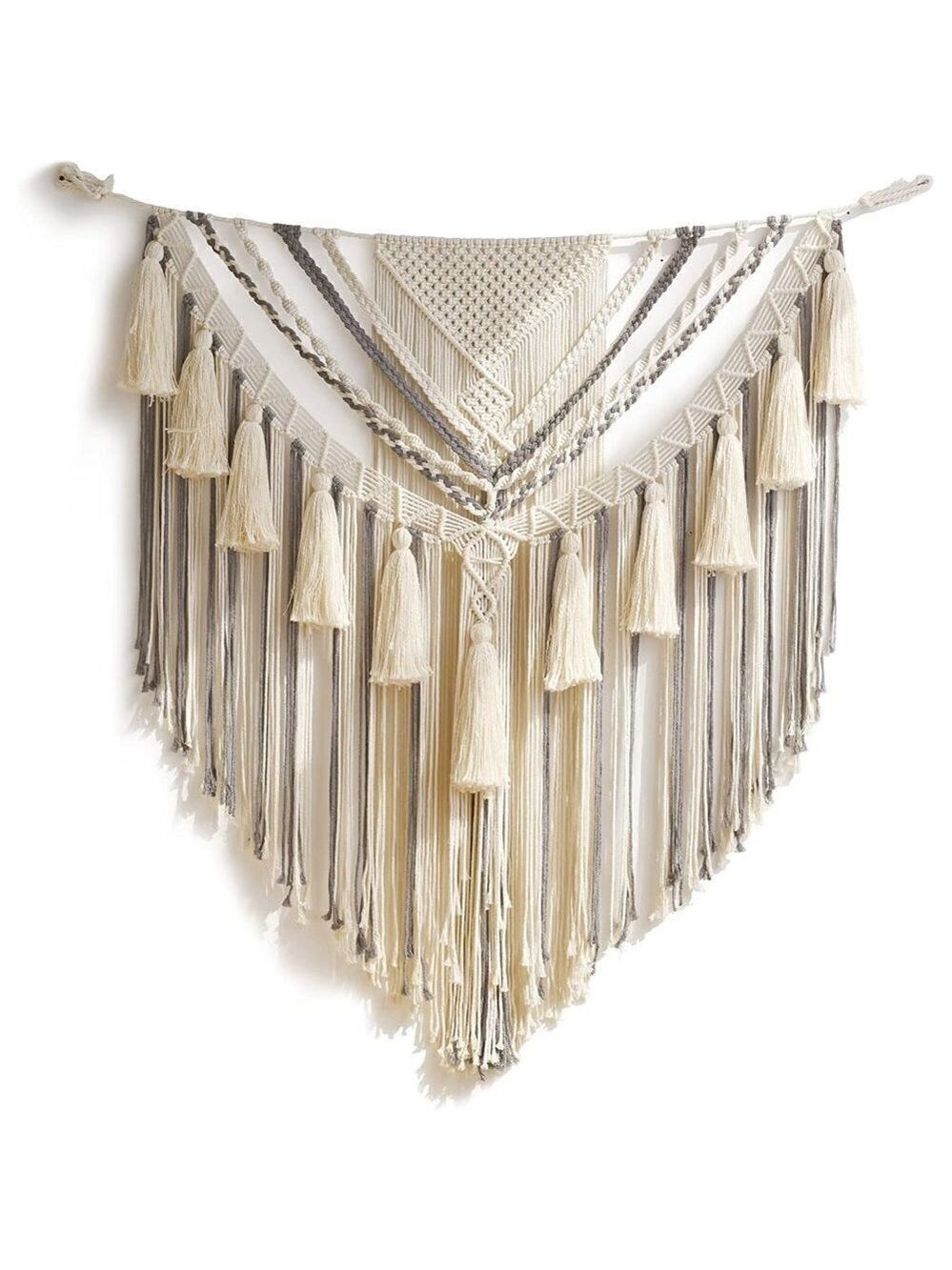𝅺🆕 Macrame Wall Hanging Boho Crochet  Art Bohemian Chic Wall Decor NWT👑
